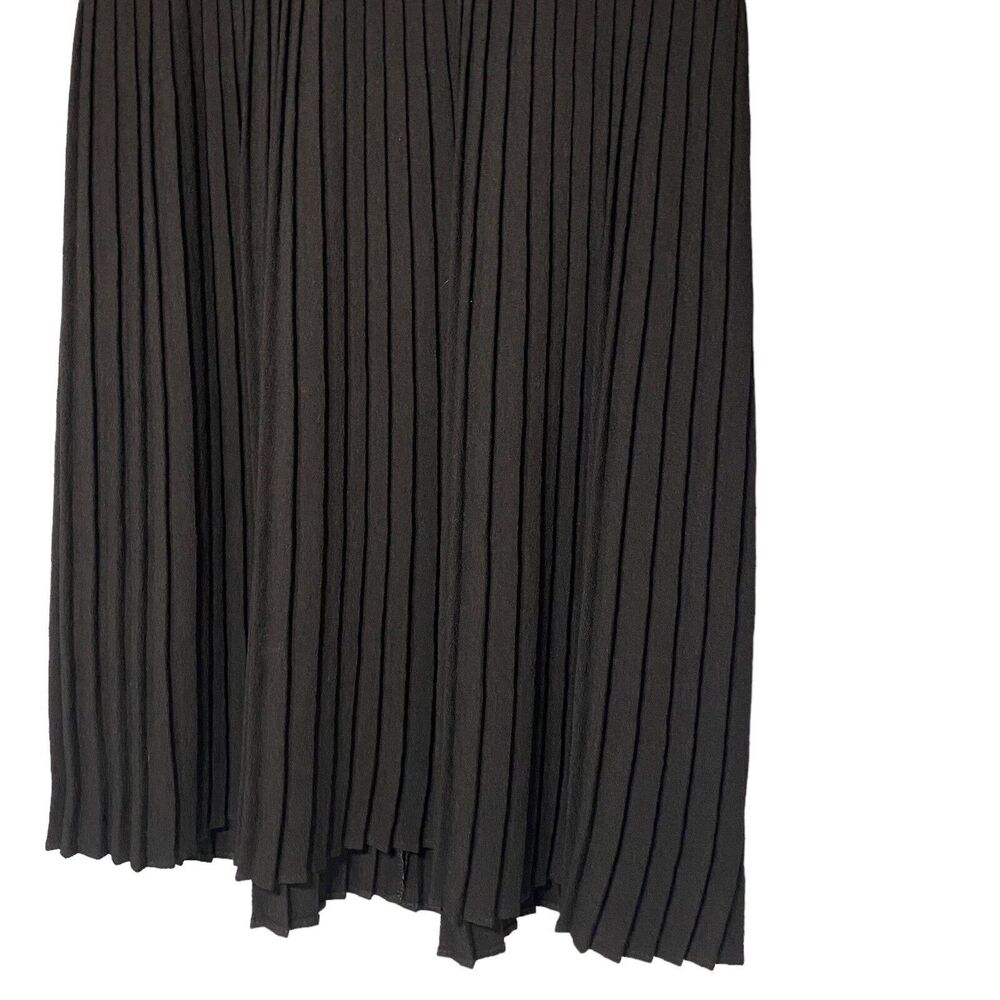Ganni Anthropologie Jacquard Jersey Knife Pleated Dress Black White Size Medium - Picture 4 of 14